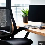 다기능 쿠션의 활용 방법 - A cozy modern home office setup featuring an ergonomic memory foam cushion placed on a sleek office ...