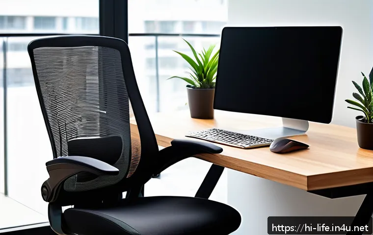 다기능 쿠션의 활용 방법 - A cozy modern home office setup featuring an ergonomic memory foam cushion placed on a sleek office ...
